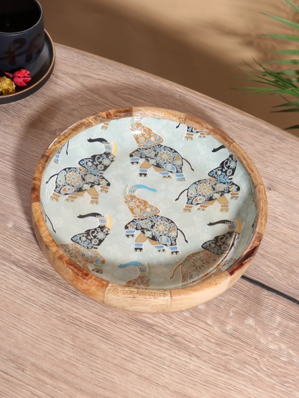 Блюдо Блюдо "Мудрый слон" дерево манго 25х25х4,5 см