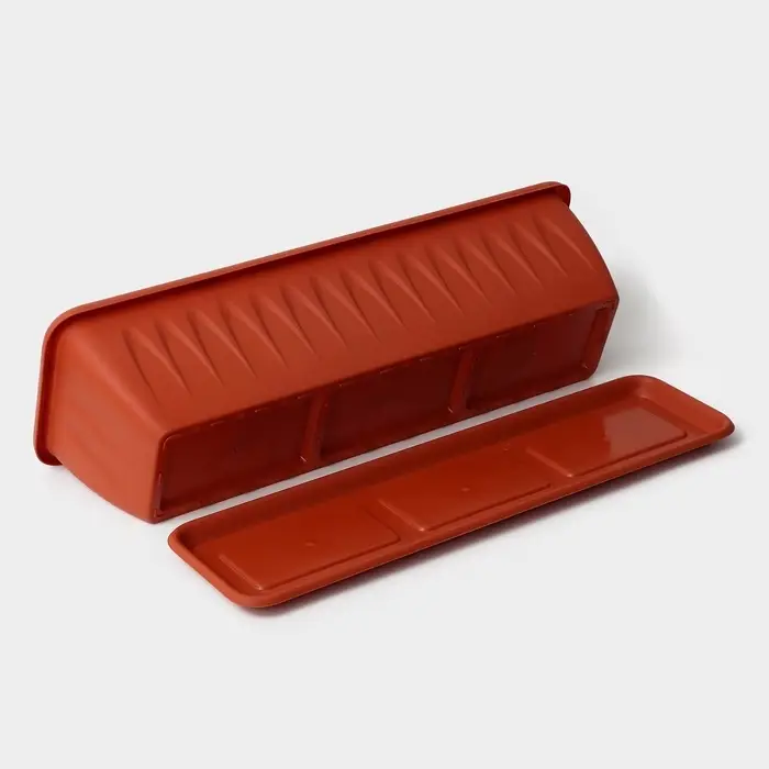 Балконный ящик для цветов &laquo;Алиция&raquo;, 10 л, 60&times;18.5&times;15.5 см, с поддоном, цвет терракотовый