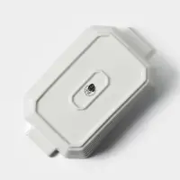 Форма для запекания BellaTenero, 1 л, 25.6&times;14.9&times;6.2 см, с бамбуковой крышкой, керамика, белая