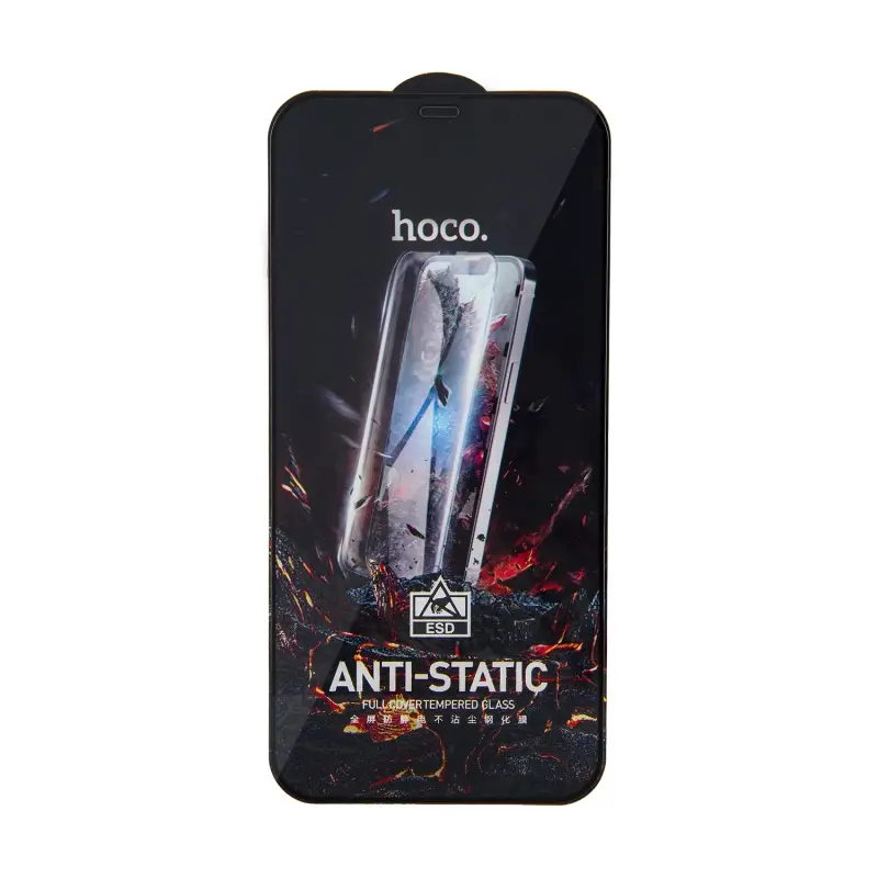 Защитное стекло iPh 12 Pro Max Full Screen HD Anti-Static G10 Hoco Black без упаковки Защитное стекло iPh 12 Pro Max Full Screen HD Anti-Static G10 Hoco Black без упаковки