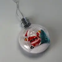 Ёлочный шар &laquo;Дед Мороз&raquo;, 5 LED, от батареек, свечение тёплое белое