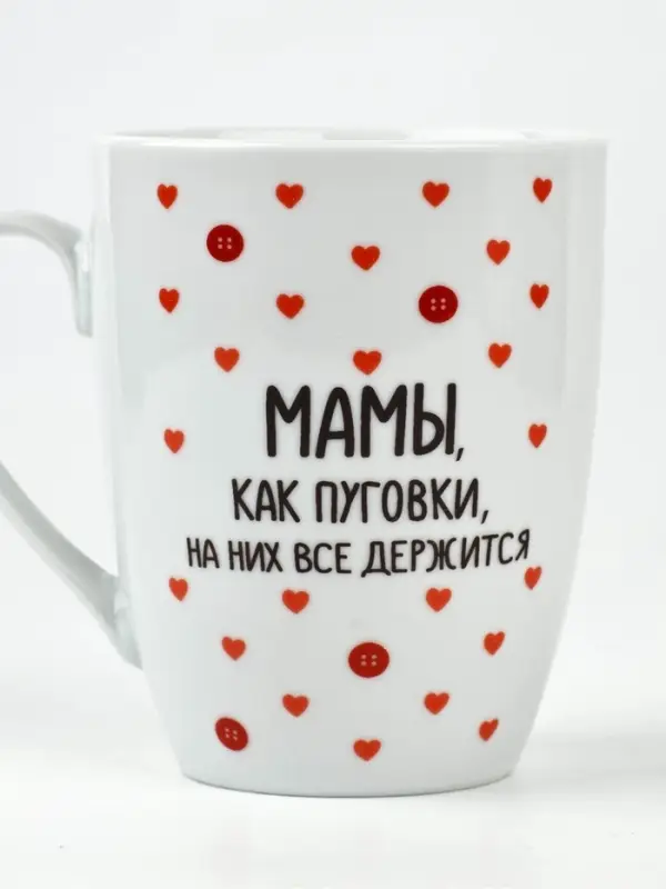Кружка с ложкой керамическая &laquo;Мамы, как пуговки&raquo;, 310 мл