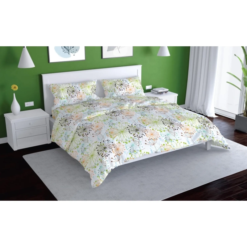 Постельное белье 1,5сп,Mesogeya набивн.бязь 120г/м2 (нав.70х70-2шт),28952