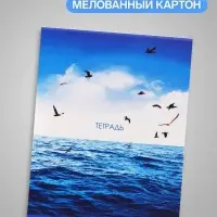 Тетрадь 96 листов в линейку Calligrata &laquo;Морской пейзаж&raquo;, серые листы, МИКС