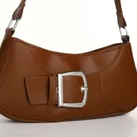 Сумка женская багет на молнии, 26&times;5&times;10.5 см, шоколадная