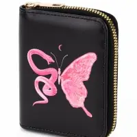 Кошелек дет 07-01-02 Бабочка-змея, 10,8*2,5*8,5 см, на молнии, черный