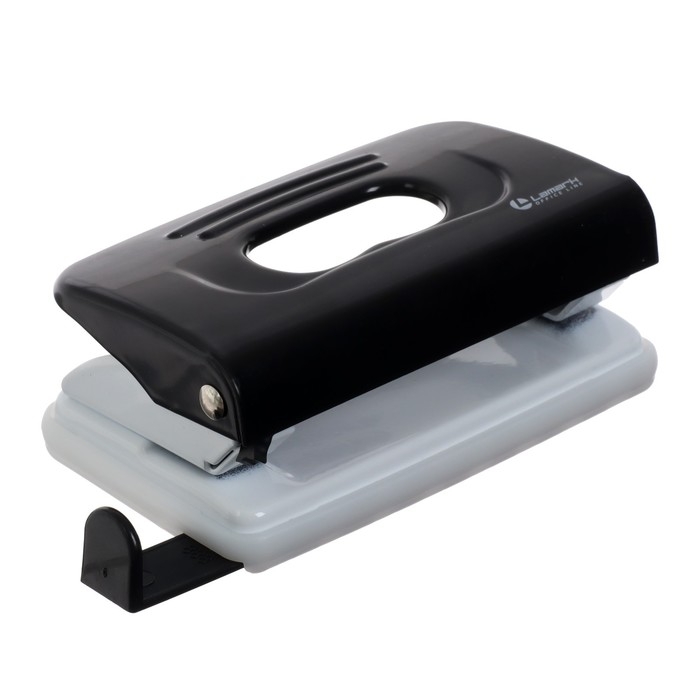 Дырокол с линейкой 10 листов, Lamark Metallic, чёрный Дырокол с линейкой 10 листов, Lamark Metallic, чёрный