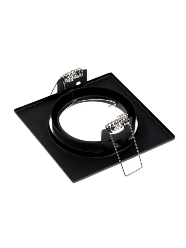 Светильник встраиваемый под лампу MR-16, поворотный, квадратный, металлический, чёрный