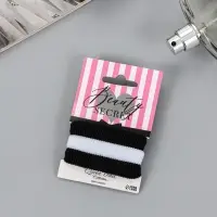 Резинки для волос QF &laquo;Секреты красоты&raquo;, набор 3 шт., 5.5 см, чёрные, белые