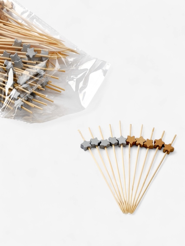 Шпажки для канапе «Звезды» бамбук, цветзолото, серебро, 100 шт. Шпажки для канапе «Звезды» бамбук, цветзолото, серебро, 100 шт.