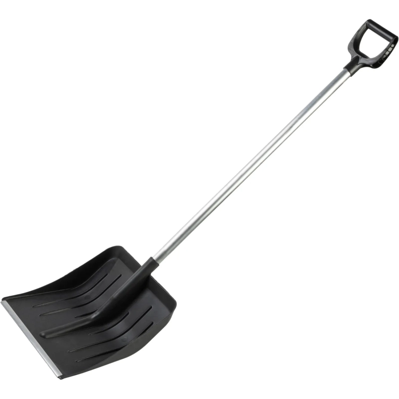 Лопата д/уборки снега МЕТЕЛИЦА  41x40х140см пластик/ковш с р/ж алюмин/черен