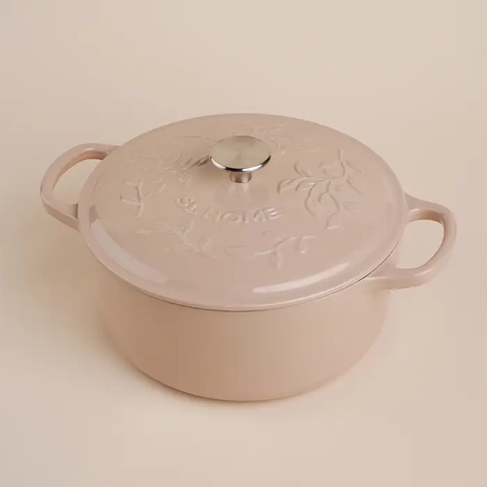 Кастрюля чугунная SL Home, 4.2 л, d=24.5 см, h=11 см, с крышкой, эмалированное покрытие, индукция, бежевая