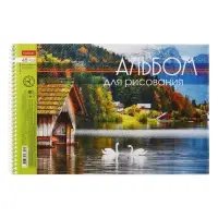 Альбом для рисования Hatber &laquo;Очарование природы&raquo; А4, 48 листов, на гребне, плотность листов 100 г/м&sup2;, обложка из мелованного картона, тиснение, МИК�...