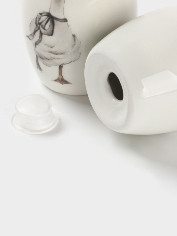 Набор для специй Доляна "Гуси" цвет белый  2 шт  солонка, перечница 130 мл 11,5х6,2х8,8 см   1070852