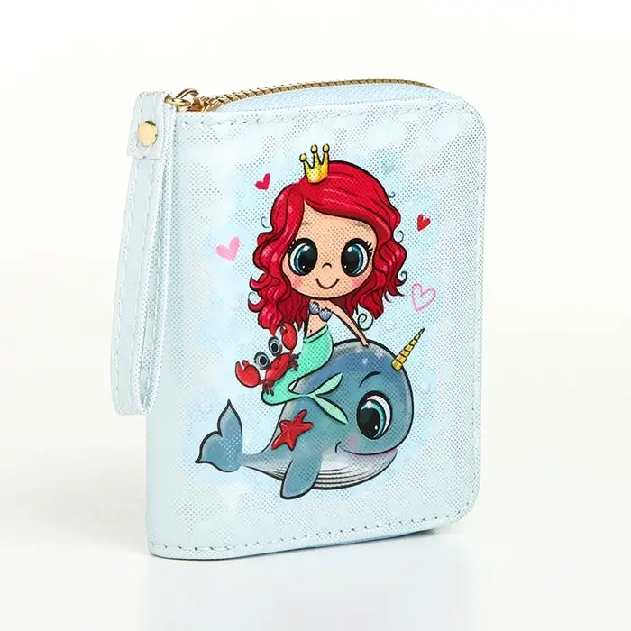 Кошелёк детский &laquo;Русалочка&raquo;, на молнии, голубой