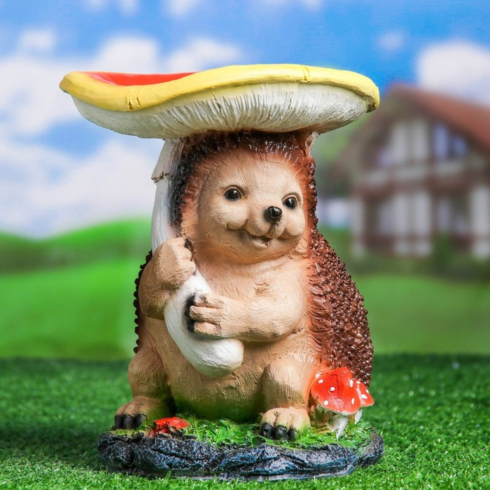 Садовая фигура Садовая фигура "Поилка ёж под грибом" 19х18х23см