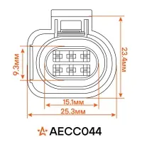 Разъём 6 pin с проводами для датчика кисолорода VAG, Peugeot, Ford, KIA