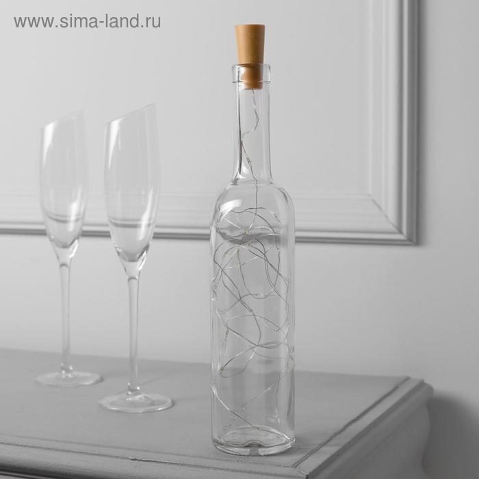 Гирлянда «Нить» 2 м роса с пробкой, IP20, серебристая нить, 20 LED, батарейки LR44х3 (в комплекте), свечение фиолетовое Гирлянда «Нить» 2 м роса с пробкой, IP20, серебристая нить, 20 LED, батарейки LR44х3 (в комплекте), свечение фиолетовое