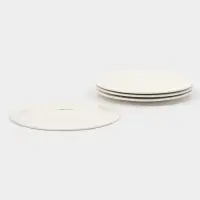 Тарелки обеденные Доляна White Label, набор 4 шт., d=25 см, утолщенный край, фарфор, белые