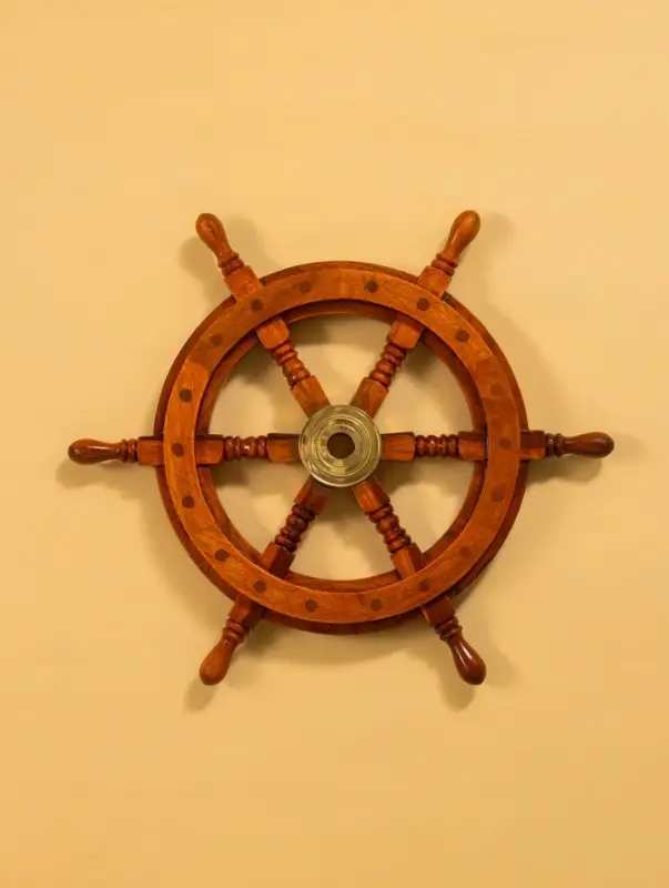 Штурвал декоративный 40х40х4 см, дерево Штурвал декоративный 40х40х4 см, дерево