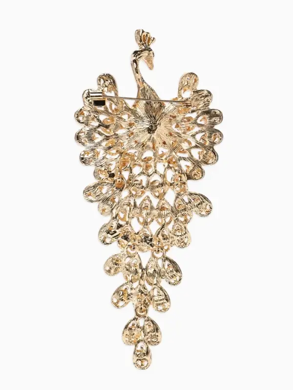 Брошь &laquo;Жар-птица&raquo; волшебная, стразы, цетная в золоте