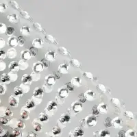 Стразы самоклеящиеся, d = 4 мм, 220 шт на листе на листе, цвет серебряный