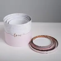 Набор коробок 4 в 1, упаковка подарочная, &laquo;Мрамор&raquo;, 14&times;14&times;13 - 20&times;20&times;17.5 см