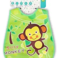 Нагрудник непромокаемый, с карманом, на липучке "Обезьянка"