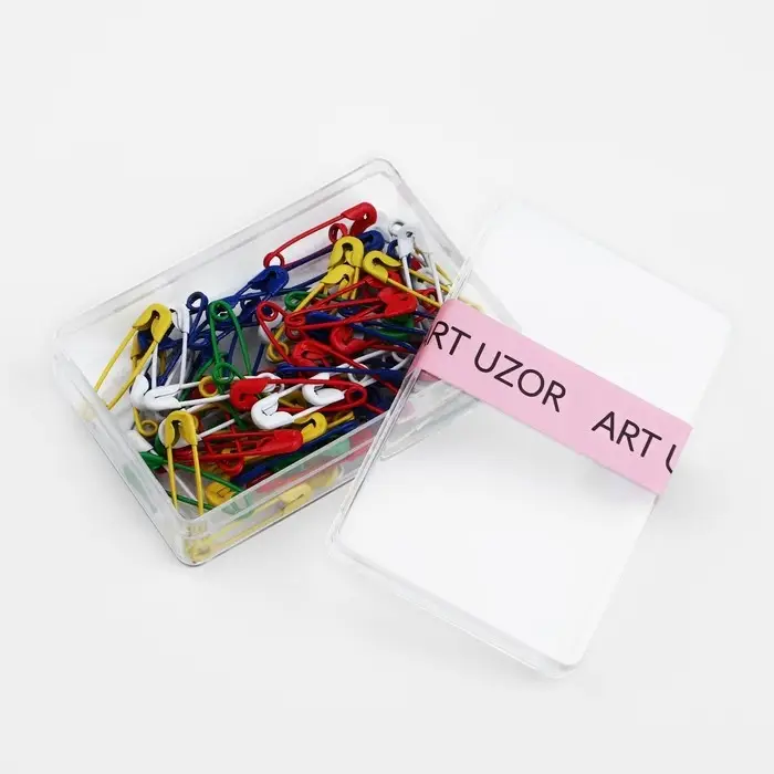 Булавки английские, 19 мм, 80 шт., разноцветные