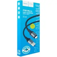 Кабель USB на MicroUSB 1M 2.4A X102 HOCO черный