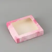 Коробка подарочная с окном &laquo;Подарок&raquo;, 20&times;20&times;4 см, самосборная