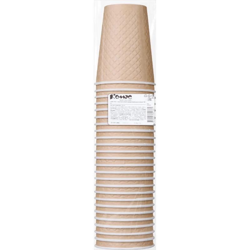 Стакан одноразовый бум двухслойный d-90мм 300мл Waffle Craft (25шт/уп)