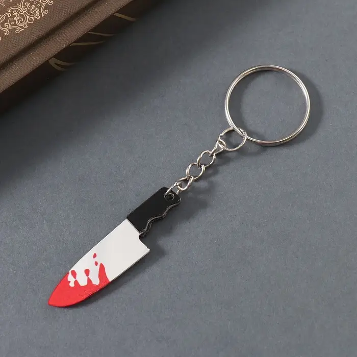 Брелок акрил зеркальный "Окровавленный нож" 4,5х1х0,4 см