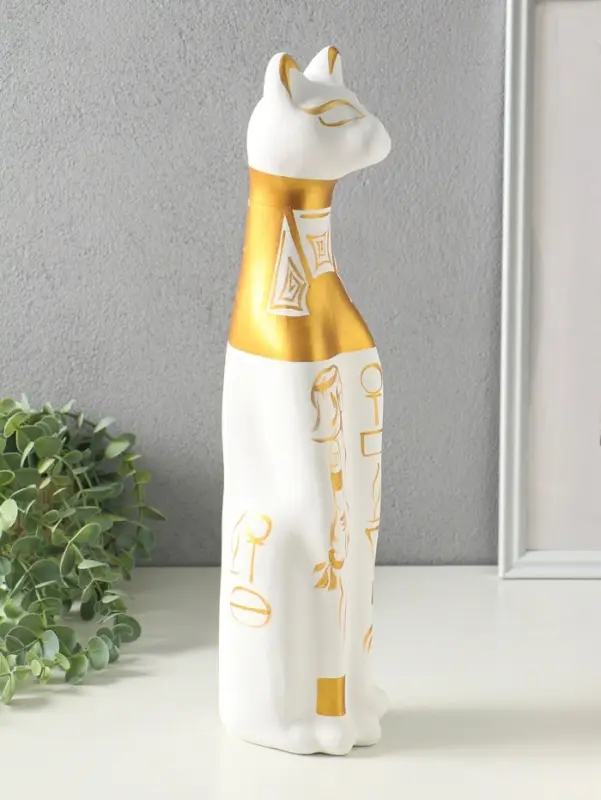 Фигура керамика &laquo;Кот Египетский&raquo;, 40 см, белый