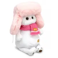 Мягкая игрушка «Кошечка Ли-Ли», в меховой шапке и шарфе, 24 см