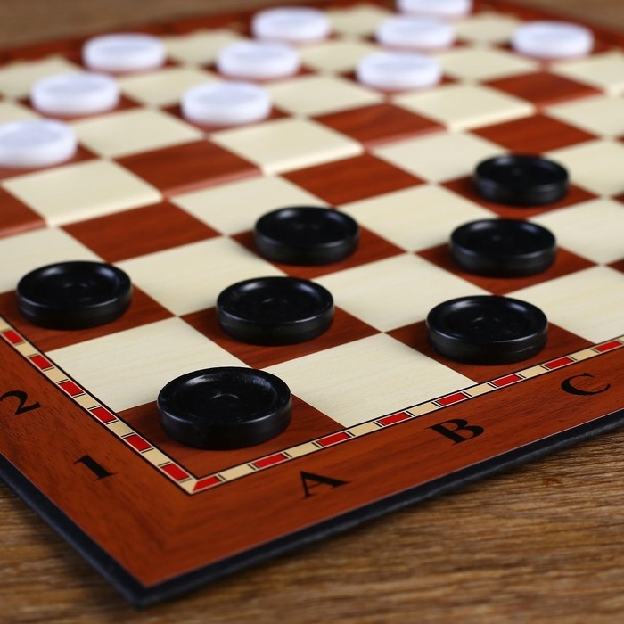 Шашки игра настольная, с доской 33 х 33 см, d-2.5 см Шашки игра настольная, с доской 33 х 33 см, d-2.5 см