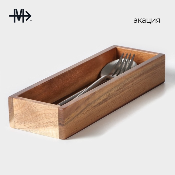 Лоток для подачи столовых приборов Magistro Tropical 25×8×4 см, акация Лоток для подачи столовых приборов Magistro Tropical 25×8×4 см, акация