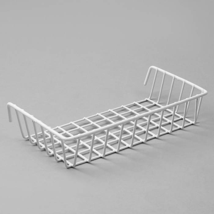 Корзина на сетку, 23×11,5×5 см, цвет белый Корзина на сетку, 23×11,5×5 см, цвет белый