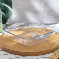 Форма для запекания Paşabah&ccedil;e Borcam, 2 л, 25.6&times;22 см, прямоугольная, жаропрочное стекло, прозрачная