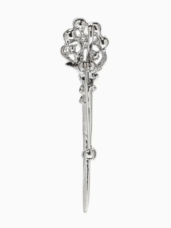 Брошь &laquo;Факел&raquo; жемчужный, цвет белый в серебре