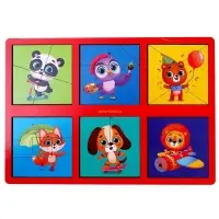 Головоломка геометрическая деревянная &laquo;Квадраты&raquo;, 2 уровень, 2 планшета