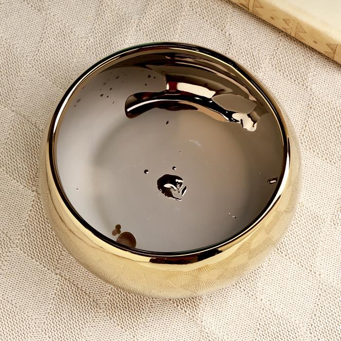 Кашпо - бонсай  Кашпо - бонсай "Лайт" для кактусов и суккулентов, золотое, 21х21х10см