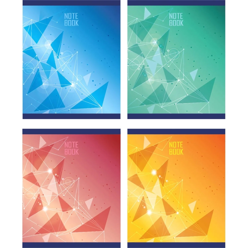 Тетрадь общая А5,48л,кл,скоб,блок-офсет-2 Galaxy син/зел/жел/кр асс