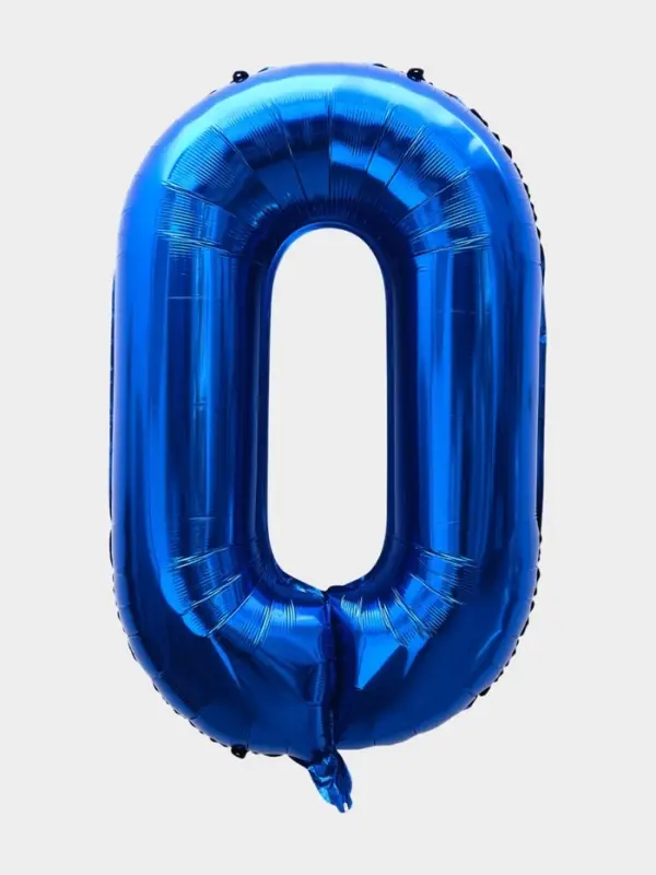 Воздушный шар фольгированный 40" &laquo;Цифра 0&raquo;, темно-синий