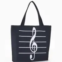 Сумка - шоппер &laquo;Музыка&raquo;, на молнии, 42&times;9&times;32 см, с принтом, чёрная