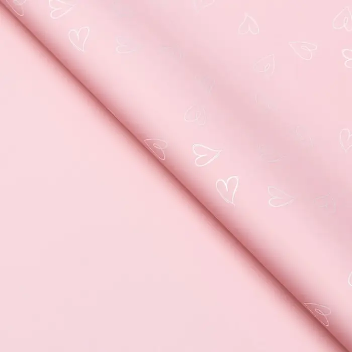 Пленка для цветов, сердечки, 57 см &times; 10 м, розовый, 65 микрон