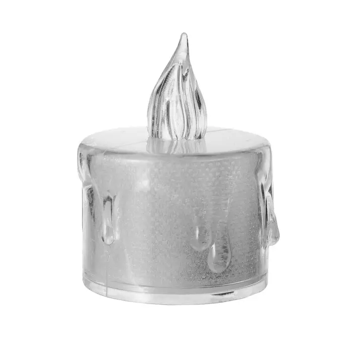 Светодиодная свеча, ночник LED RISALUX «Морозная», 3000К, от батареек AG13, белый, 3.5×3.5×5 см