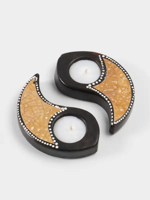 Набор свечей &laquo;Инь Янь&raquo;, 13&times;13&times;2 см, керамика