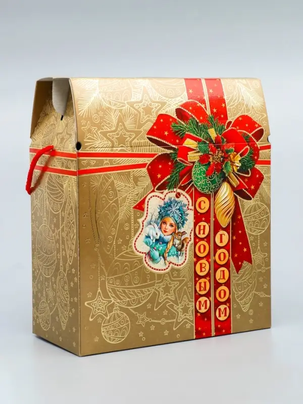 Коробка подарочная новогодняя «Золотая сумка» 21.5×25.6×11 см Коробка подарочная новогодняя «Золотая сумка» 21.5×25.6×11 см