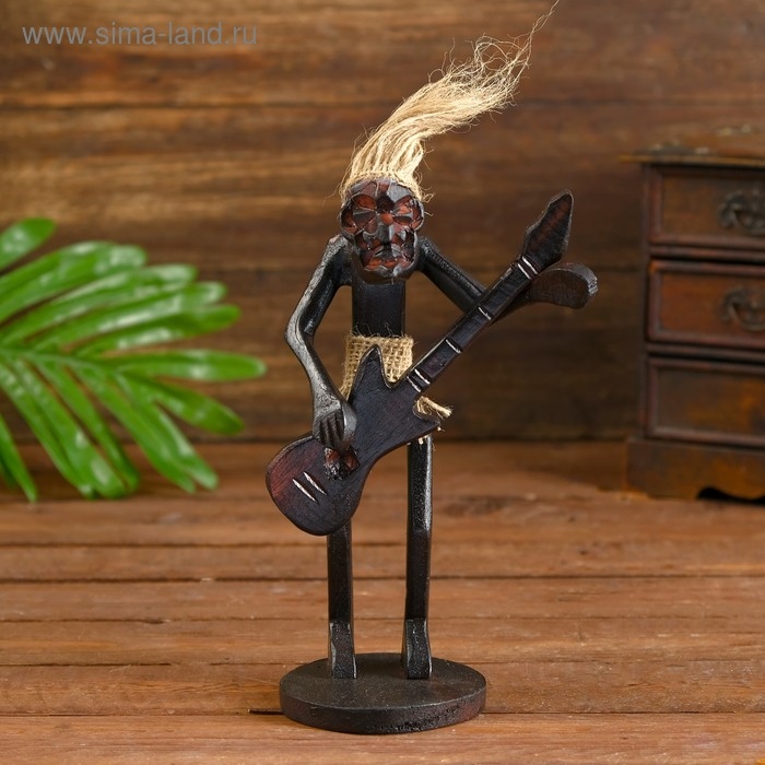 Сувенир дерево Сувенир дерево "Абориген-гитарист" 21х14х8 см